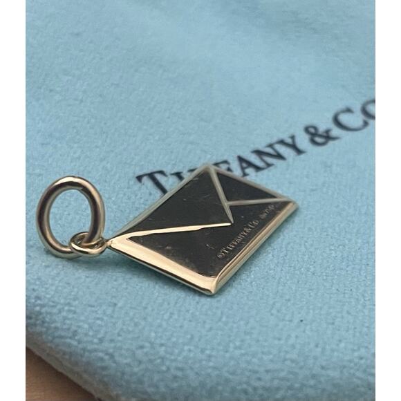 Tiffany & Co. 18k Gold Diamond Envelope Address Pendant Charm Necklace Bracelet - Picture 10 of 16